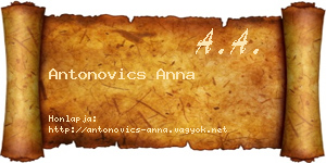 Antonovics Anna névjegykártya