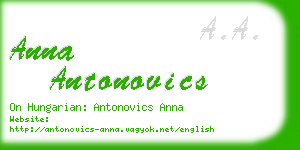 anna antonovics business card